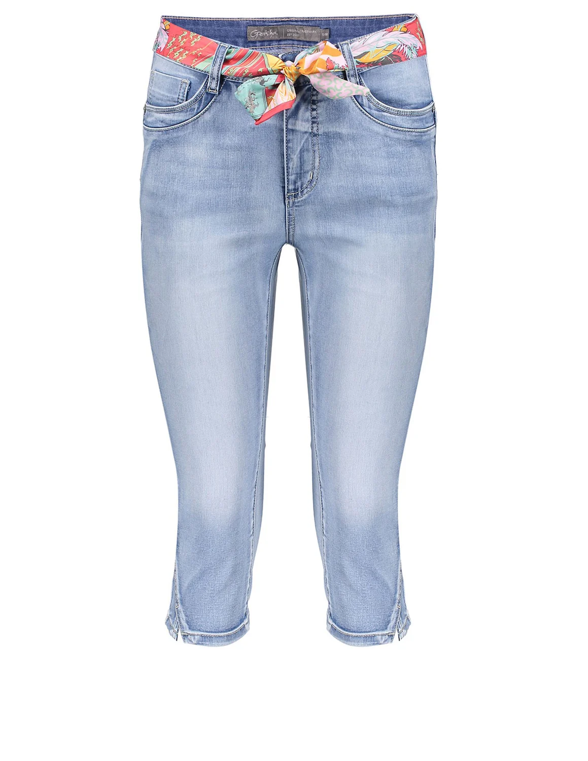 voedsel thuis Cater Geisha Jeans capri + belt 31003-10 licht blauw kopen bij The Stone