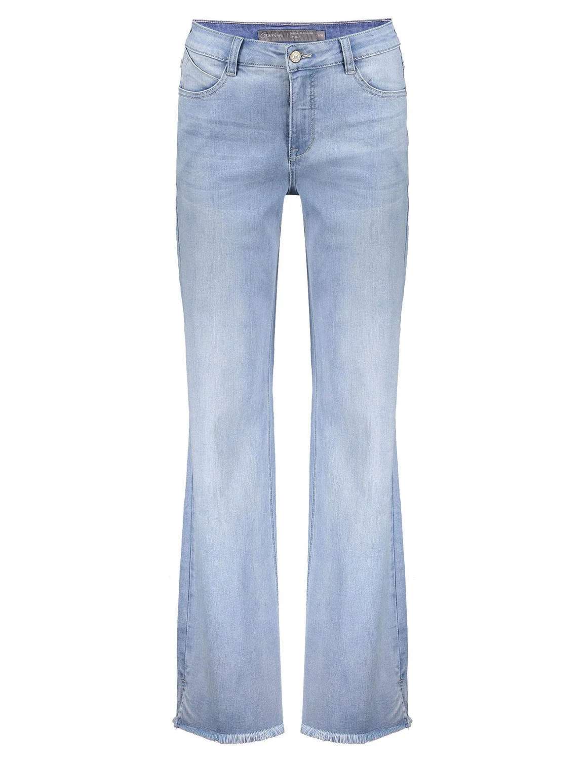 Startpunt richting ruw Geisha Jeans flare split 31007-10 licht blauw kopen bij The Stone