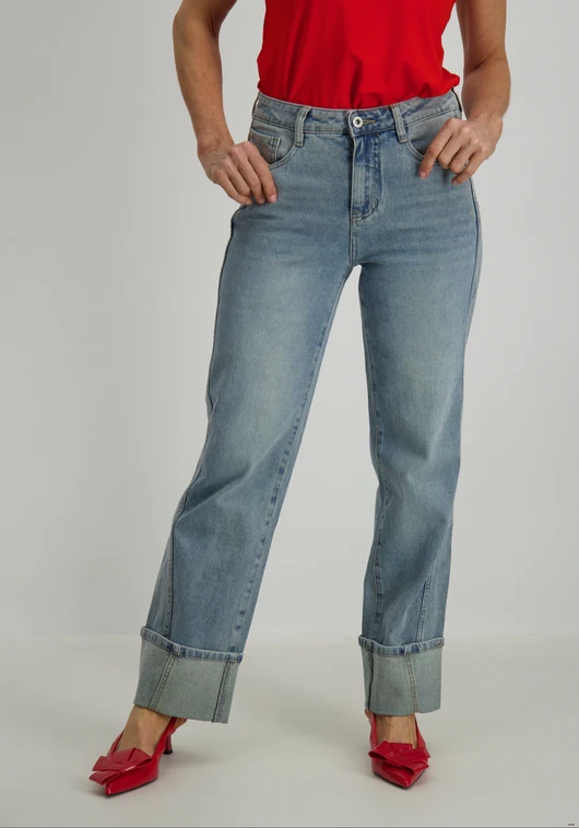 Geisha Jeans wide big turn up 51045-10