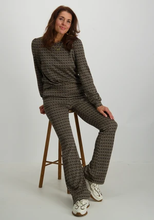 Geisha Pants jacquard flare 2-tone 41552-70