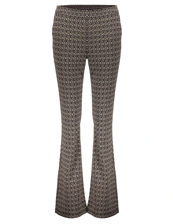 Geisha Pants jacquard flare 2-tone 41552-70