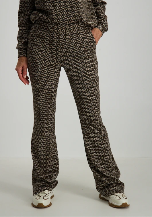 Geisha Pants jacquard flare 2-tone 41552-70