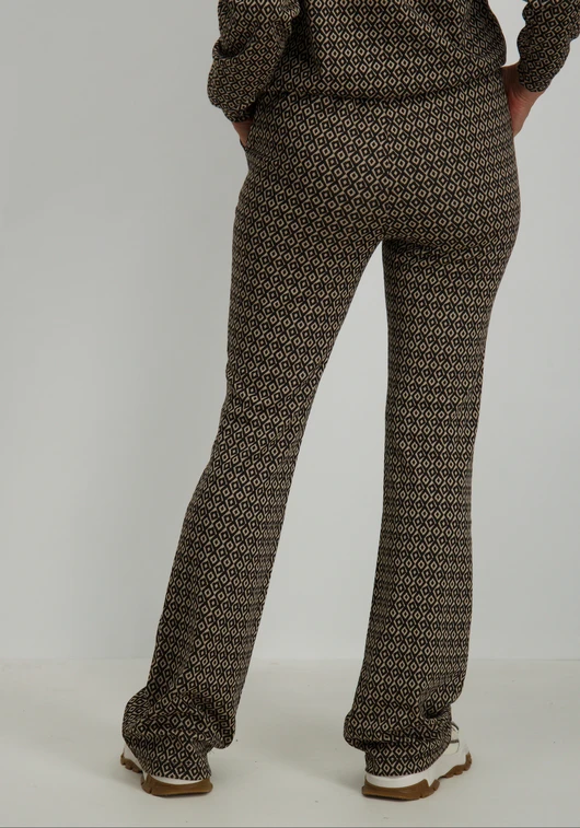 Geisha Pants jacquard flare 2-tone 41552-70