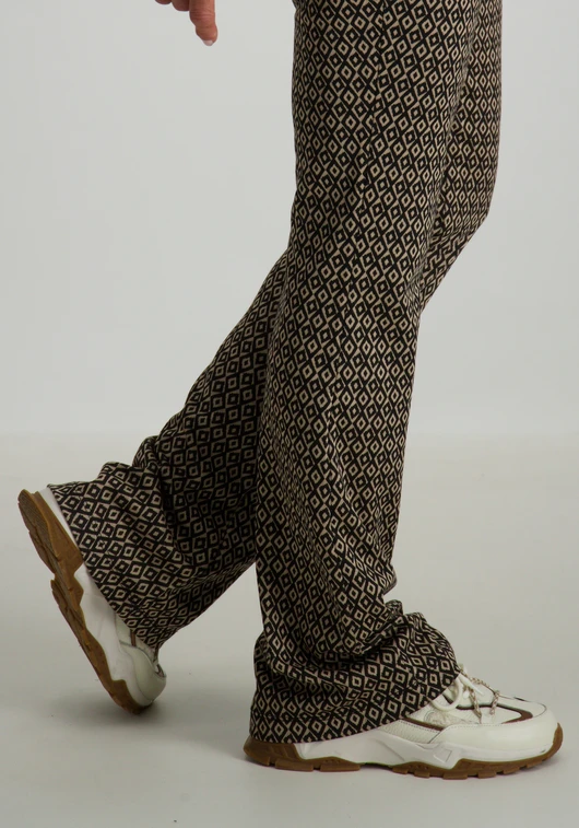 Geisha Pants jacquard flare 2-tone 41552-70