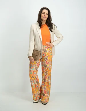 Geisha Pants multicolor flowers 31102-81