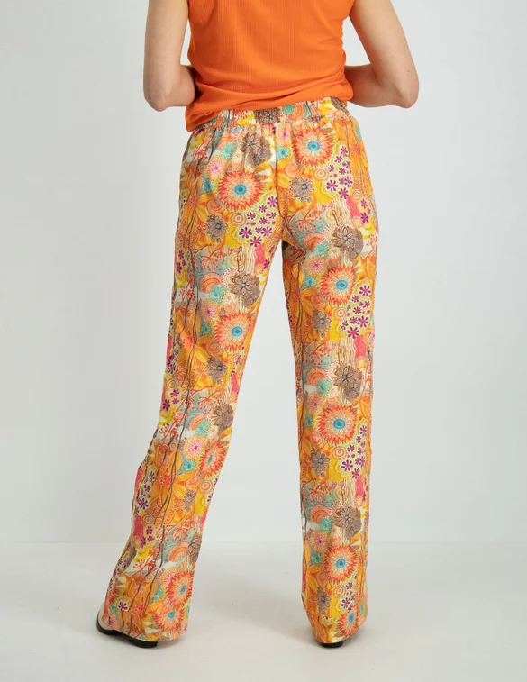 Geisha Pants multicolor flowers 31102-81