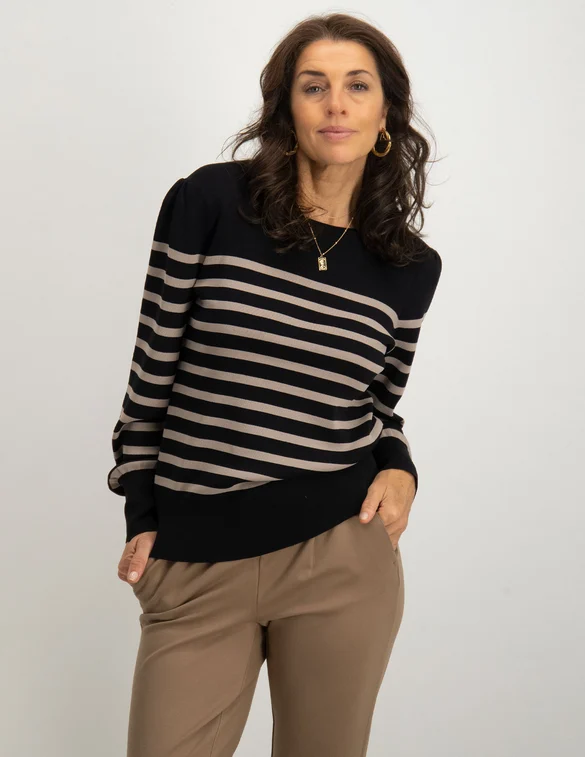 Geisha Pull shoulderpleads stripes 24515-10