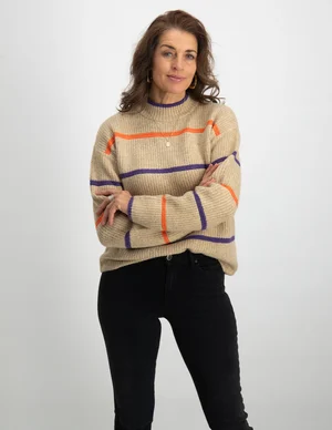 Geisha Pullover color stripe 34590-14
