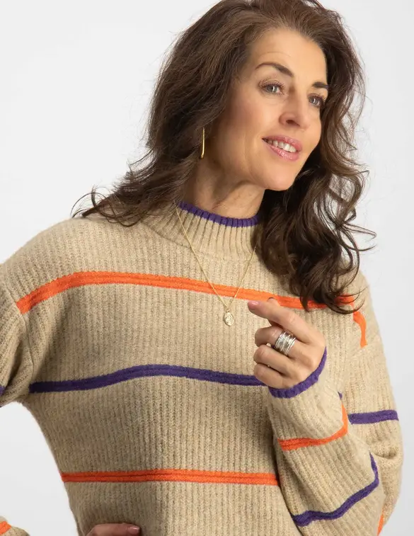 Geisha Pullover color stripe 34590-14