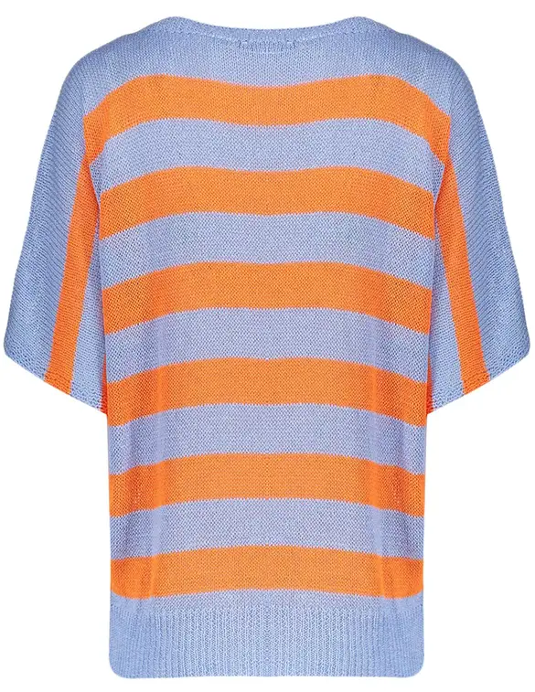 Geisha Pullover striped bat sleeves 34068-70