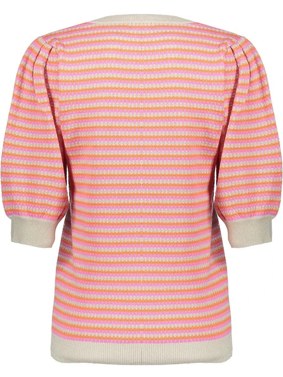 Geisha Pullover stripes short sleeves 54033-14