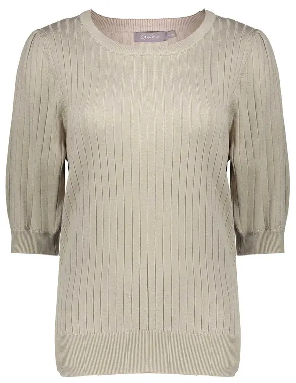 Geisha rib pull short sleeves 34054-14