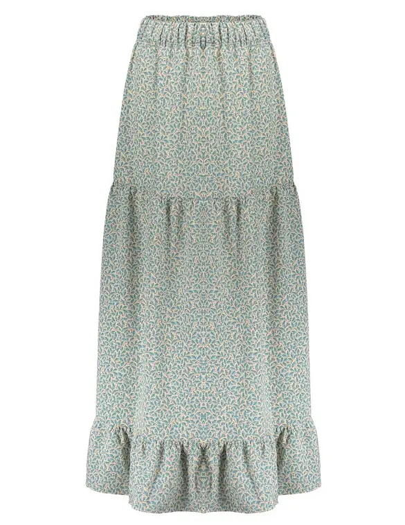 Geisha Skirt AOP small leaves 26020-14