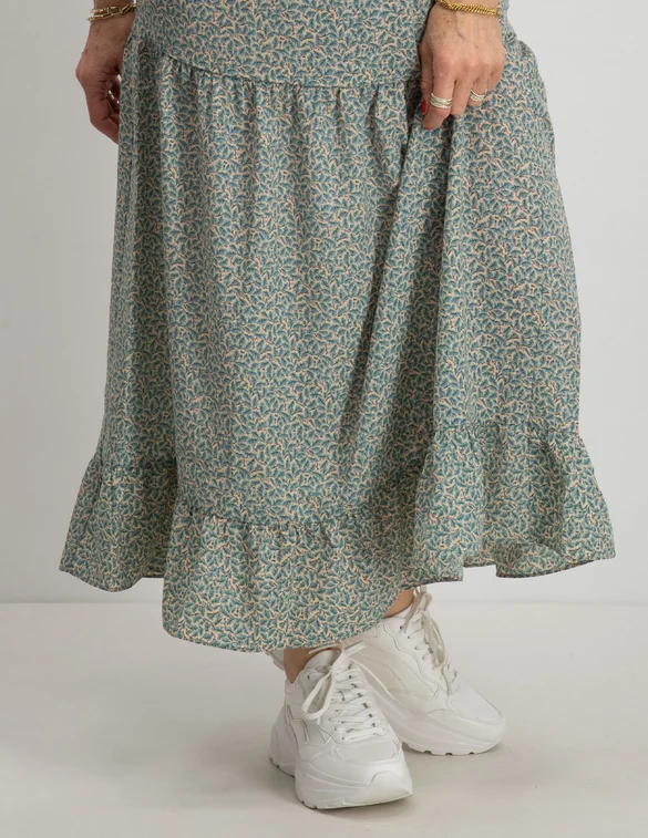 Geisha Skirt AOP small leaves 26020-14