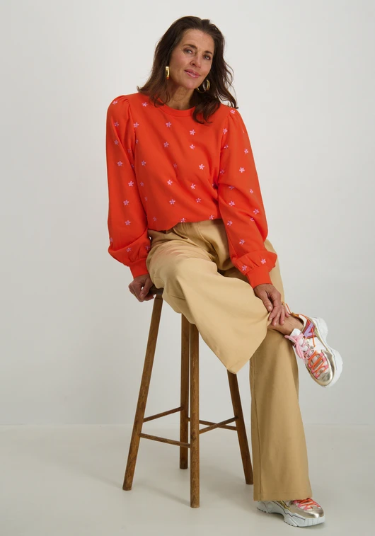 Geisha Sweater embroiderd flowers 52081-21