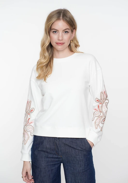 Geisha Sweater embroiderd sleeves 52140-24