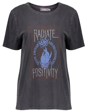 Geisha T-shirt acid dye 'positivity' 22914-46