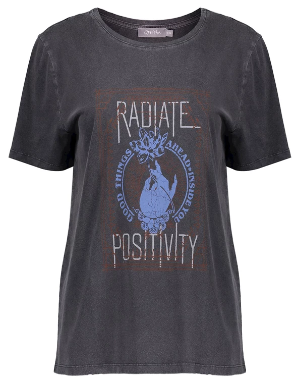Geisha T-shirt acid dye 'positivity' 22914-46