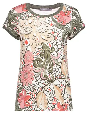 Geisha T-shirt AOP fancy rib 32403-60 SARAH