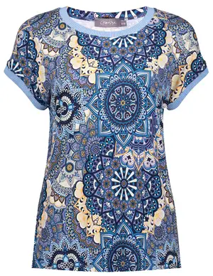 Geisha T-shirt AOP fancy rib 32403-60 SARAH