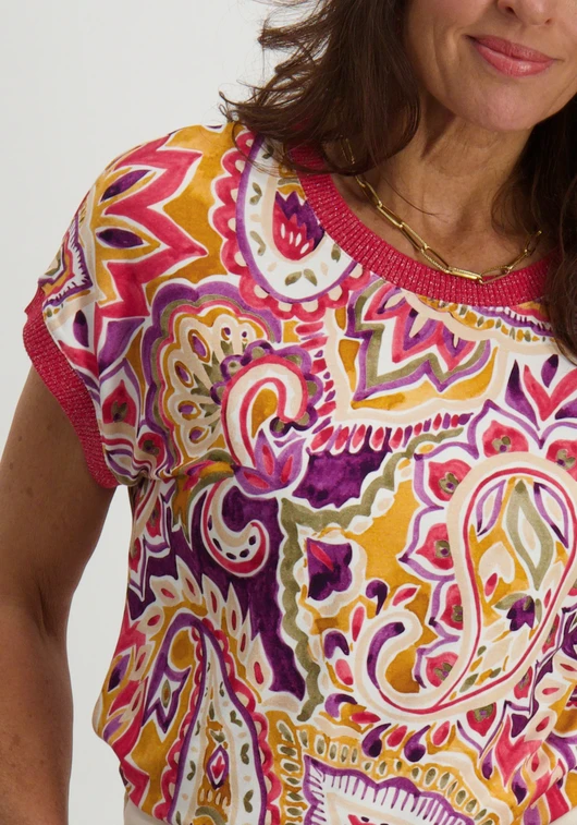 Geisha T-shirt AOP fancy rib 42342-60 SARAH