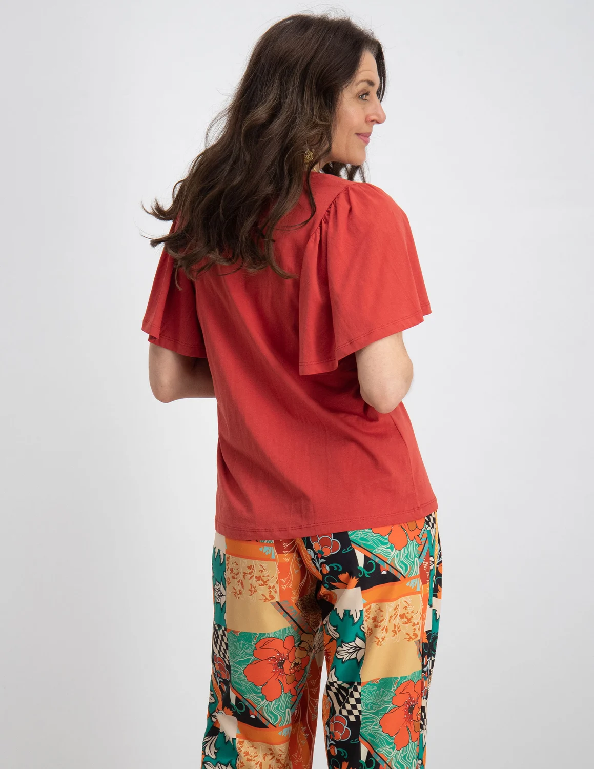 T shirt top met vlindermouwen
