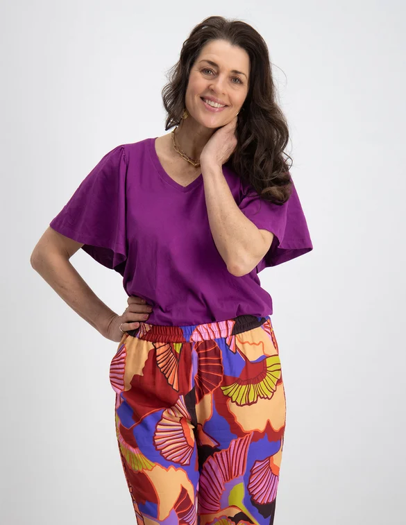 Geisha T-shirt butterfly sleeves 32350-21