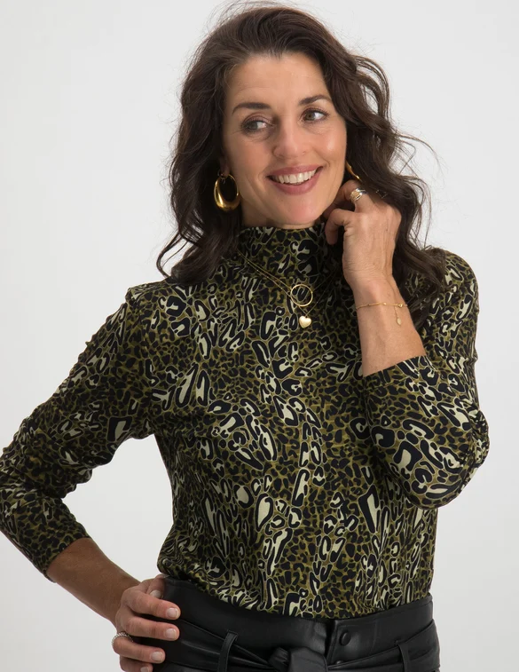 Geisha T-shirt col AOP L/S 22526-60