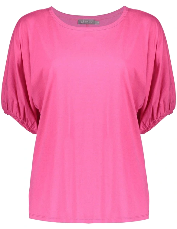 Geisha T-shirt elastic cuffs 52415-41