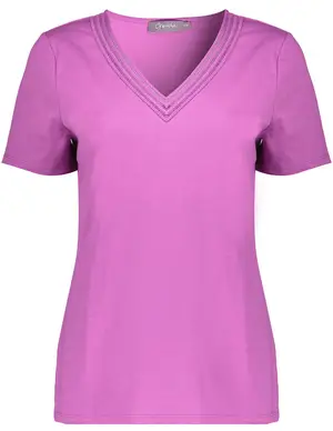 Geisha T-shirt fancy rib 32371-47
