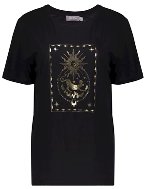 Geisha T-shirt leopard foil 22916-46