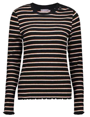 Geisha T-shirt rib striped 32541-47