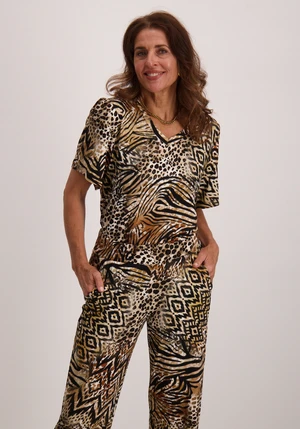 Geisha T-shirt v-neck jersey AOP 52445-60 JAZZ