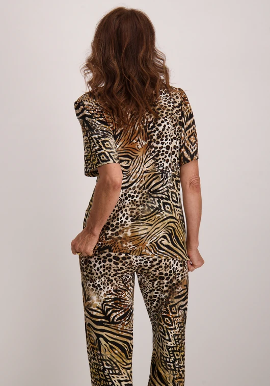 Geisha T-shirt v-neck jersey AOP 52445-60 JAZZ