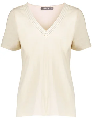 Geisha T-shirt with fancy knitted tape 32081-47