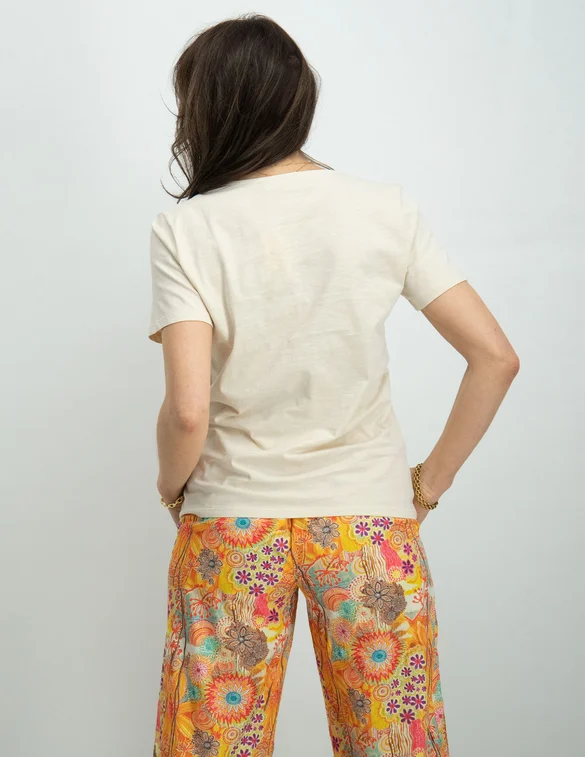 Geisha T-shirt with fancy knitted tape 32081-47