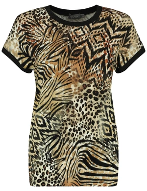 Geisha T-shirt with rib jersey AOP 52447-60 SARAH