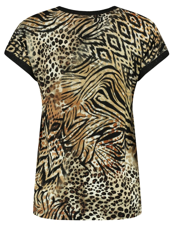 Geisha T-shirt with rib jersey AOP 52447-60 SARAH