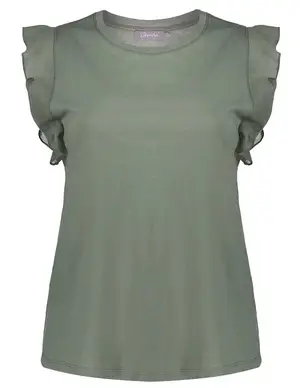 Geisha T-shirt woven ruffle 32370-47