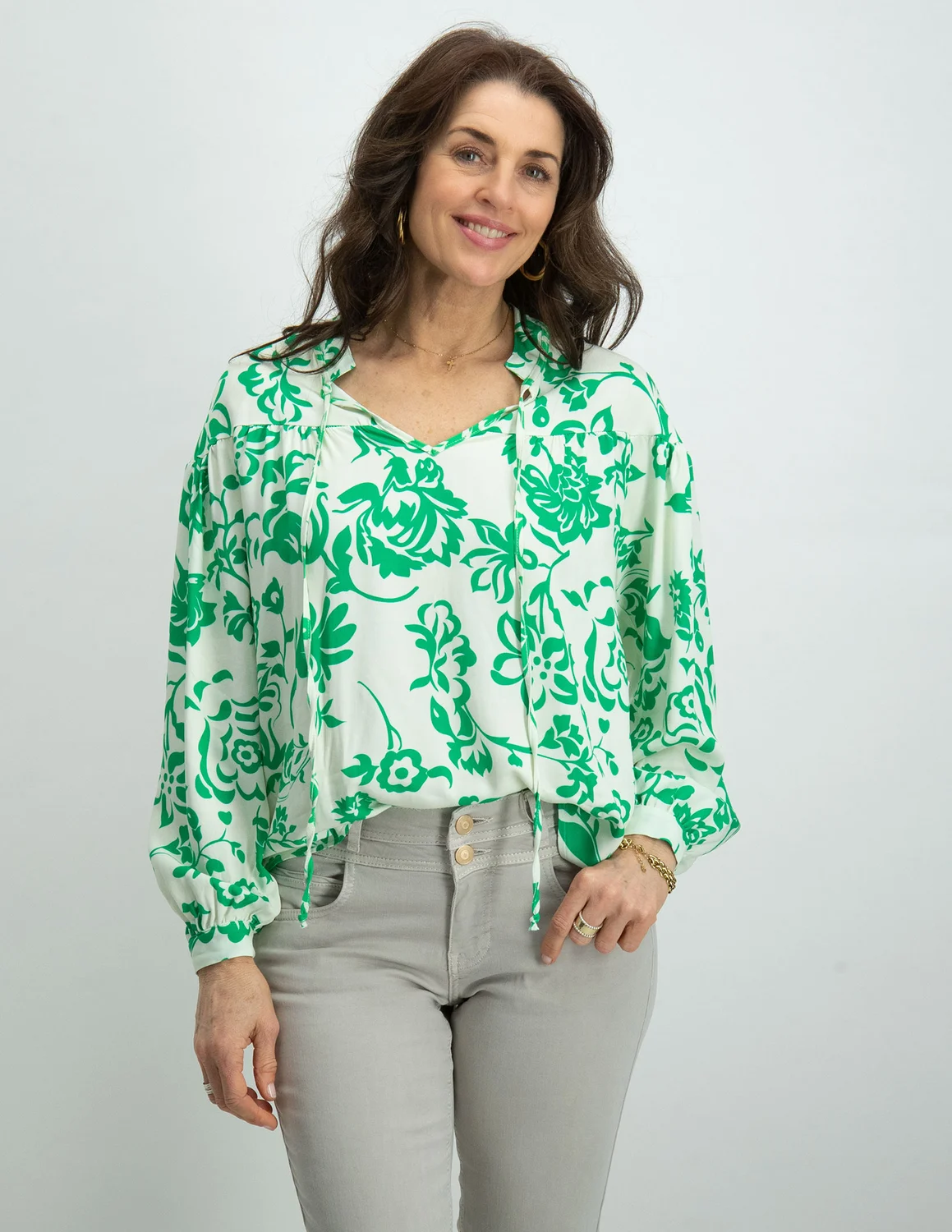 Geisha Top AOP 33185 70 licht groen kopen bij The Stone