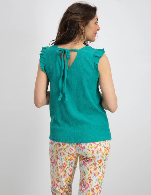 Geisha Top crincle & bow at back 32333-24