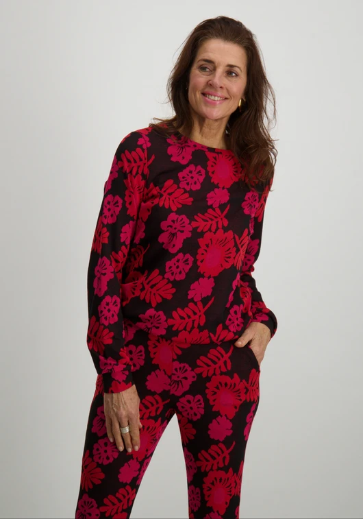 Geisha Top jacquard flowers 43890-70