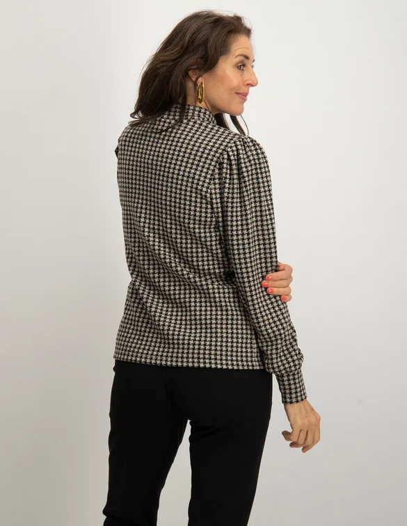 Geisha Top jacquard with balloon sleeves 22888-60