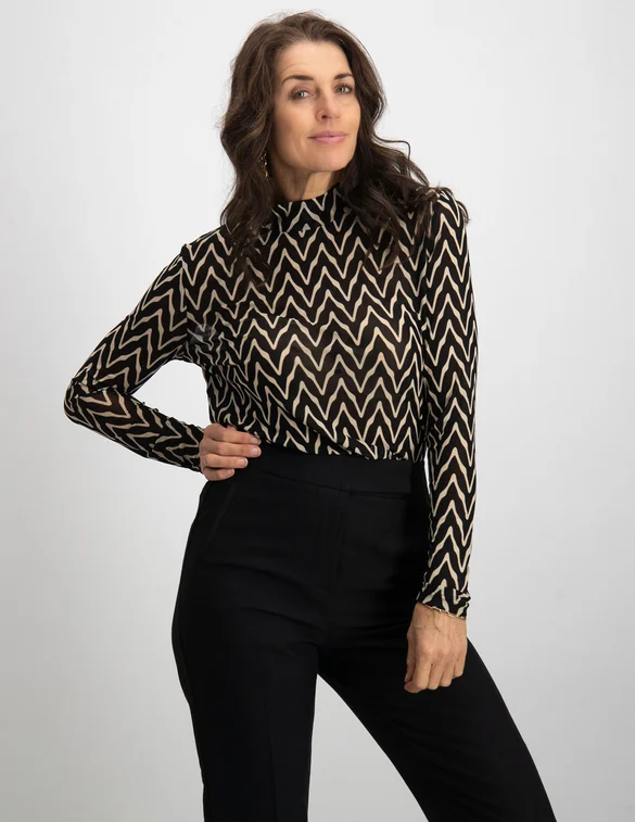 Geisha Top turtle zigzag mesh 22830-14