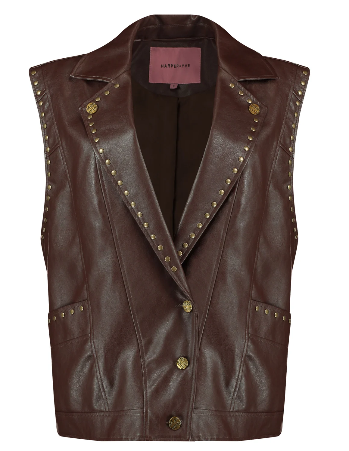 Groenteboer pak mesh Harper & Yve YVES GILET FW22N210 bruin kopen bij The Stone