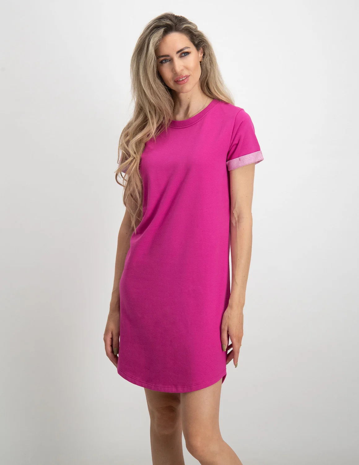 Jacqueline de Yong JDYIVY S/S DRESS JRS 15174793 donker roze kopen bij The  Stone