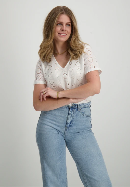 Jacqueline de Yong JDYTALLIE S/S V-NECK TOP WVN 15328180