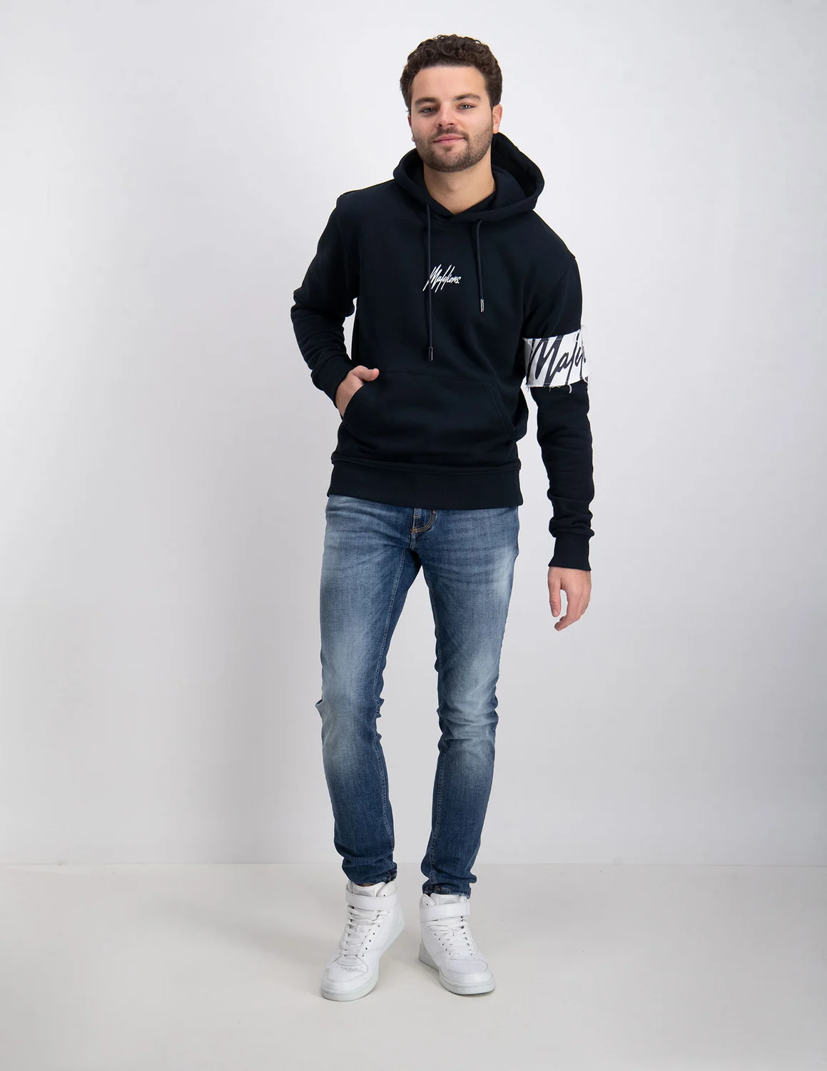 Malelions Captain Hoodie M2 AW22 21 donker blauw kopen bij The Stone