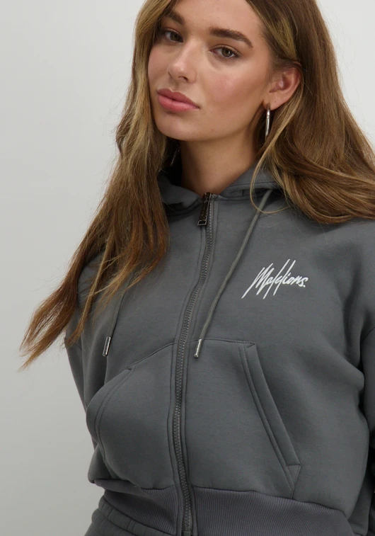 Malelions CROPPED ZIPPED HOODIE MD1-AW24-27