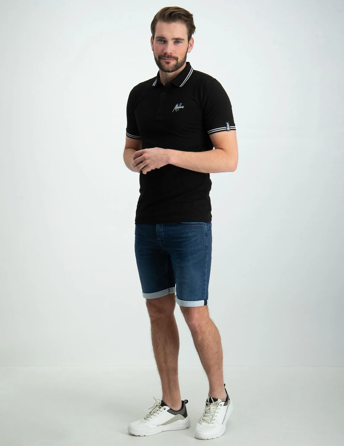 Malelions Signature Polo M2 SS23 23 zwart kopen bij The Stone